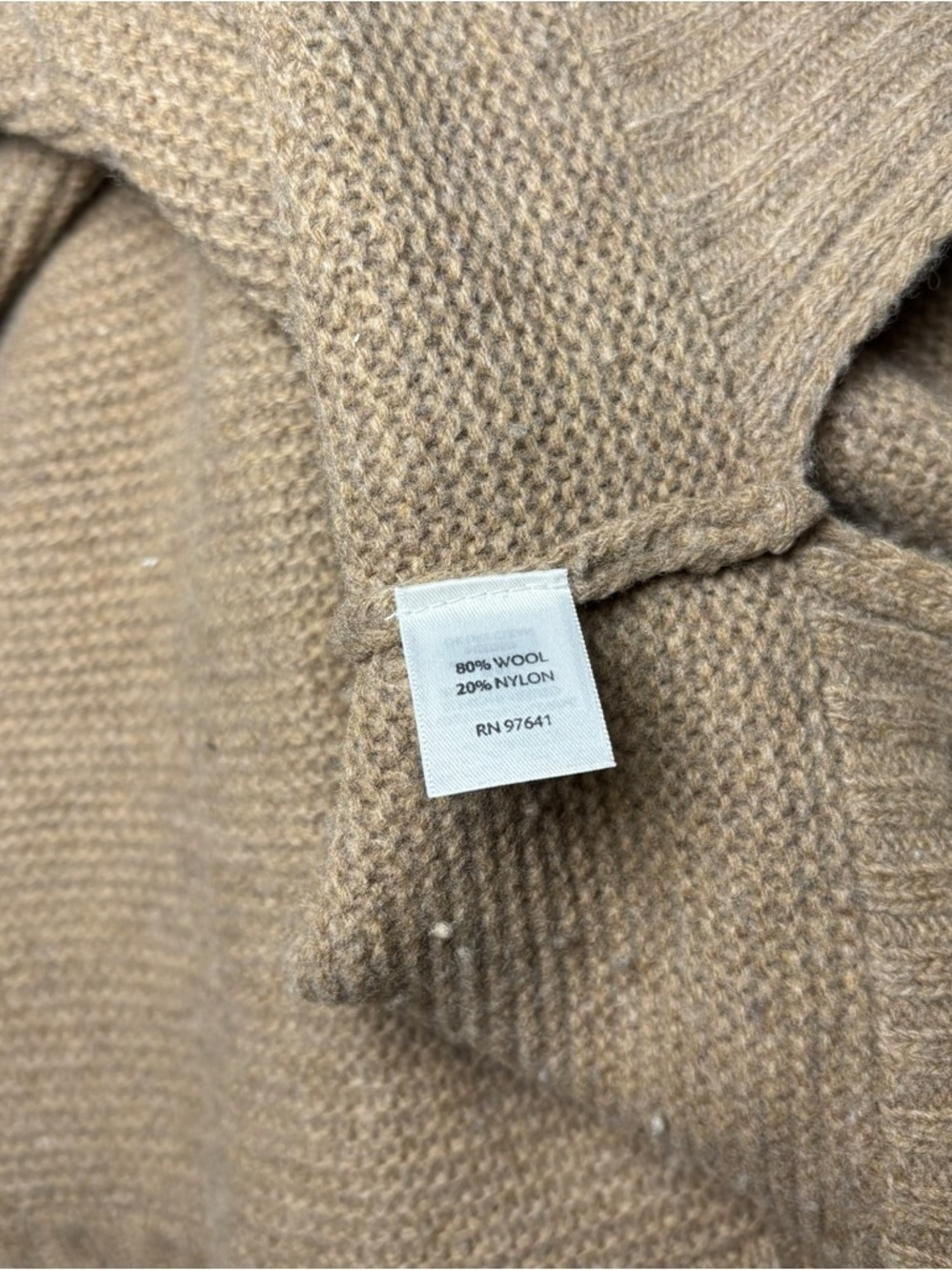 J.Jill Brown Tan Wool Blend Oversized Sweater Cozy Minimalist Large - Picture 6 of 6